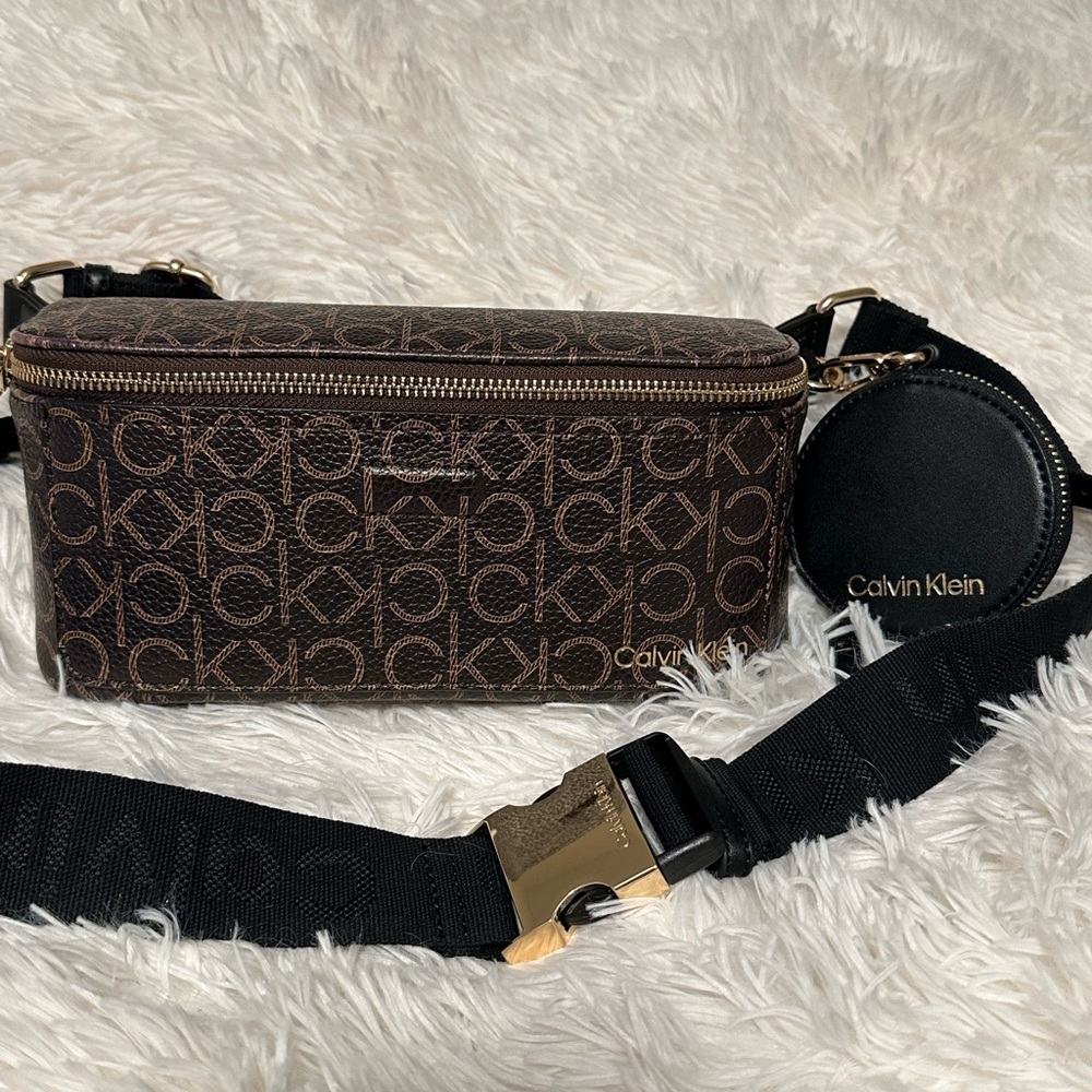 Millie Signature Convertible Belt Bag with Zippered Coin Pouch Calvin Klein